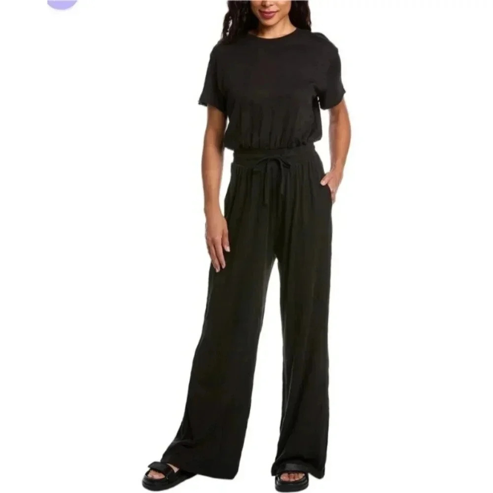 ATM Anthony Thomas Melillo Black Wide-Leg Jumpsuit